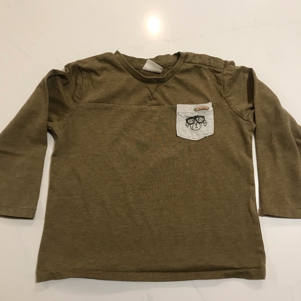 Zara toddler boys long sleeved tee, 2/3Y